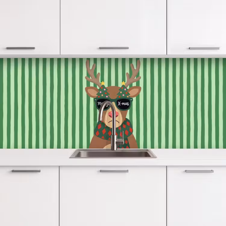 Keuken achterwand - Rendier - Kerst - Illustratie — 4