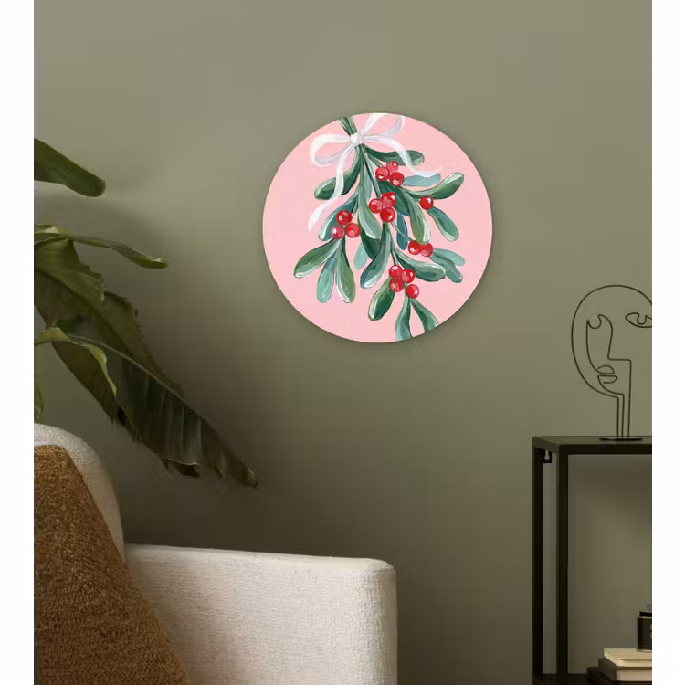 Muurcirkel - Plant - Kerst - Roze — 3