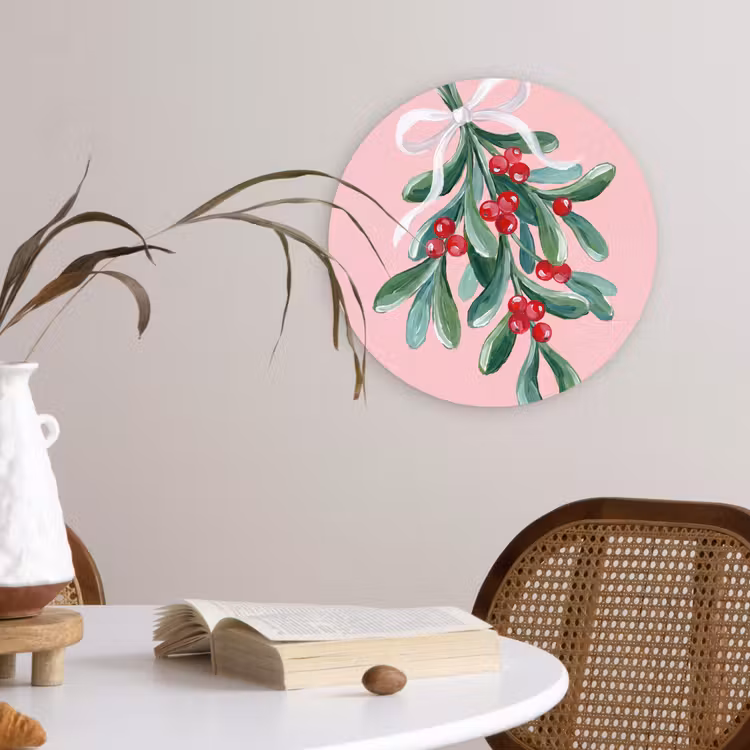 Muurcirkel - Plant - Kerst - Roze — 4