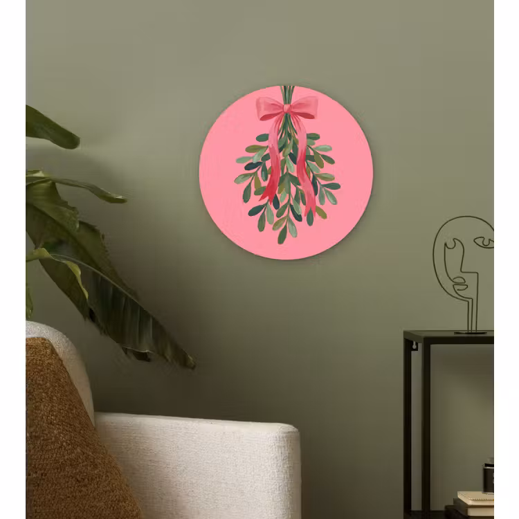 Muurcirkel - Plant - Lint - Roze — 3