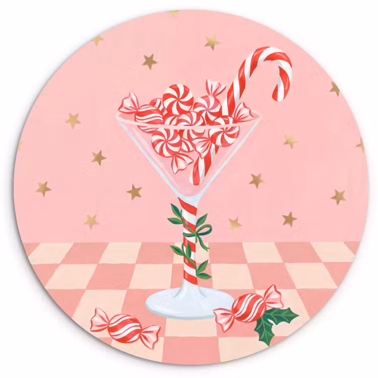 Muurcirkel - Snoep - Glas - Roze — 1