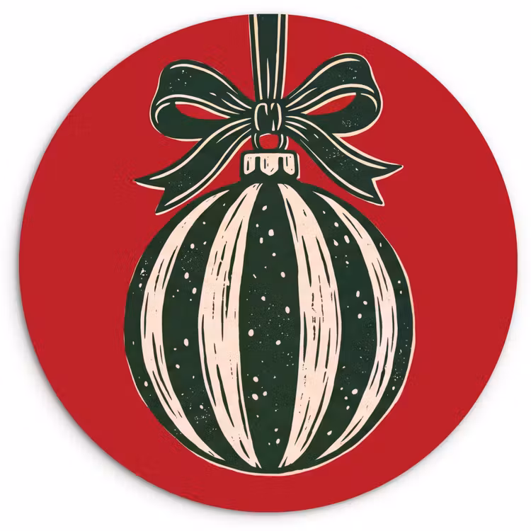 Muurcirkel - Kerstbal - Kerst - Rood — 1