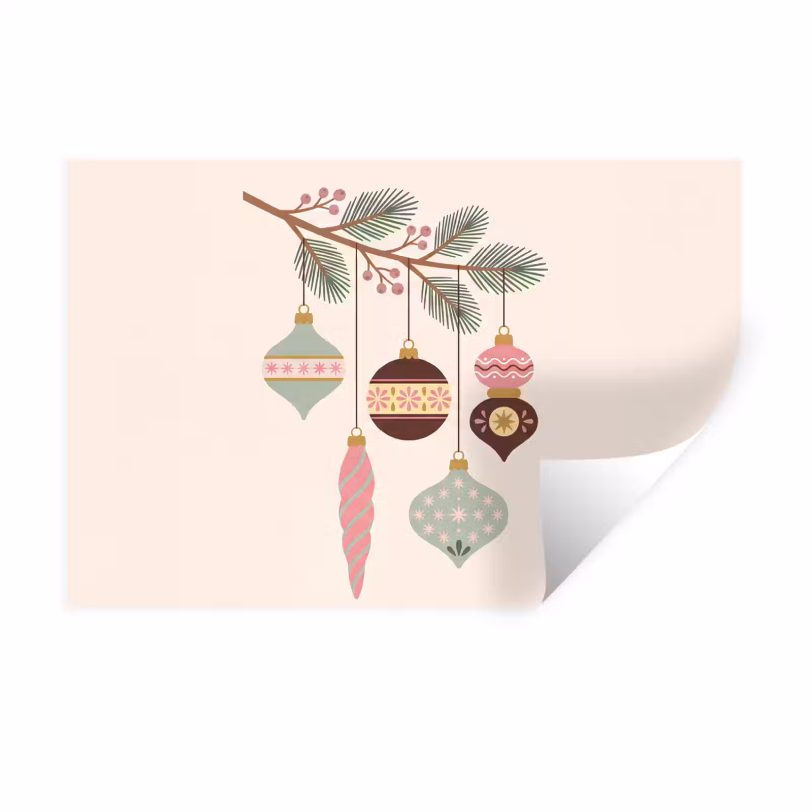 Muursticker - Kerst - Ornamenten - Tak — 1