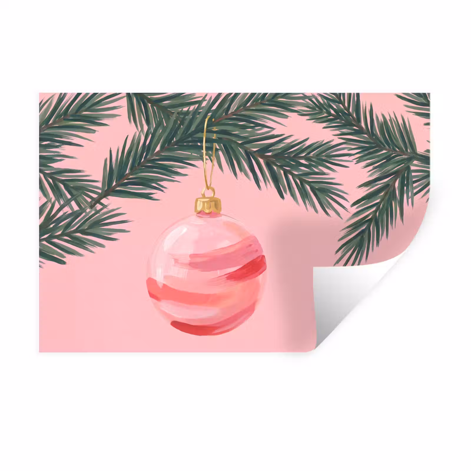 Muursticker - Kerstbal - Roze - Kerst — 1