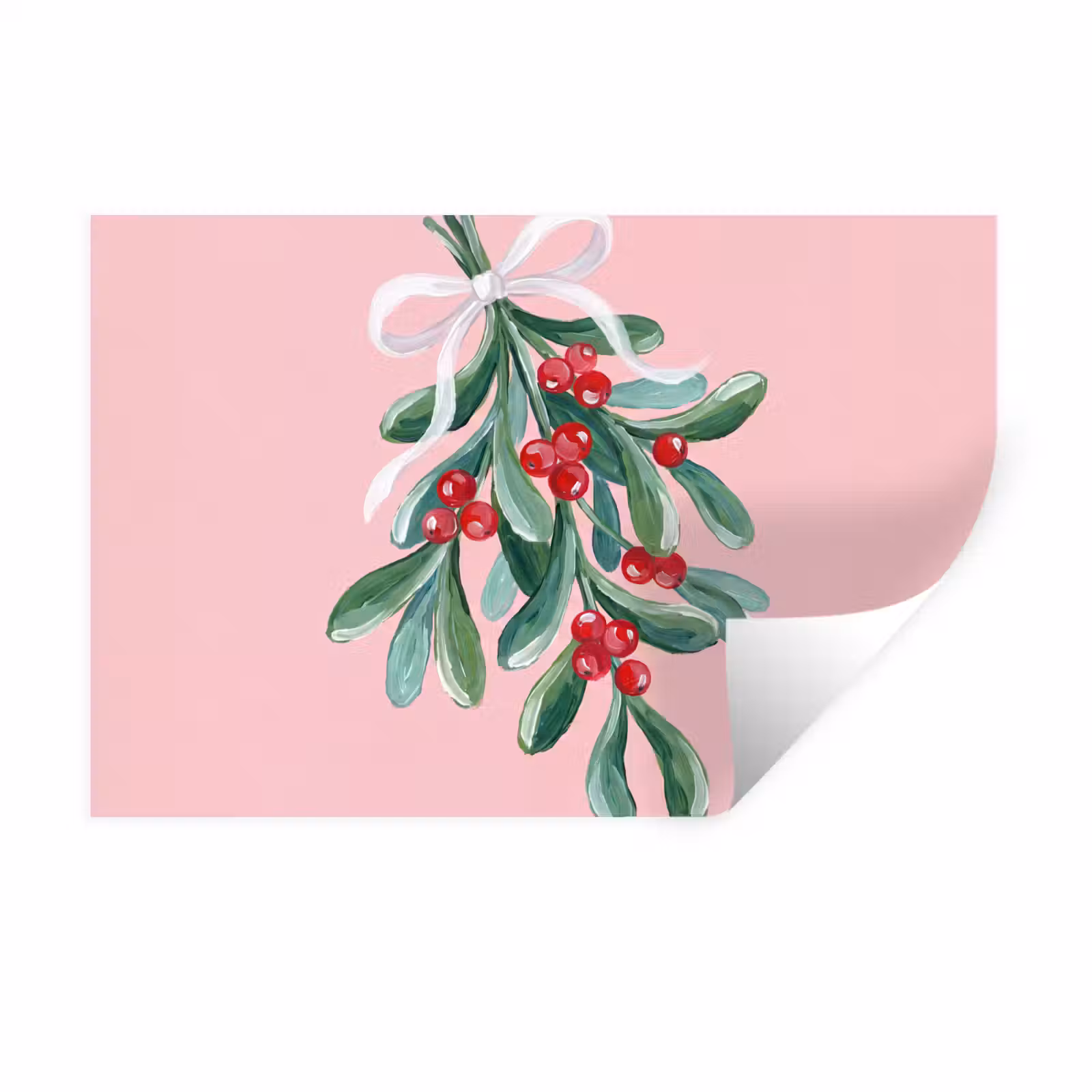 Muursticker - Plant - Kerst - Roze — 1