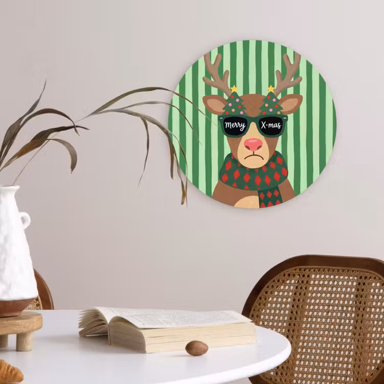 Muurcirkel - Rendier - Kerst - Illustratie — 4