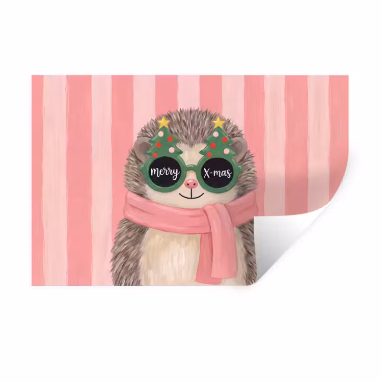 Muursticker - Egel - Kerst - Illustratie — 1