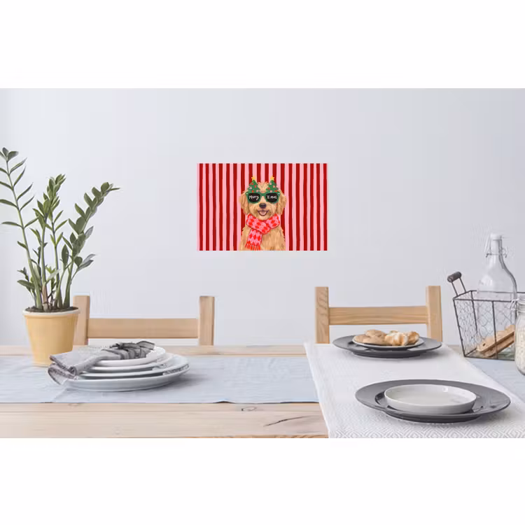 Muursticker - Hond - Kerst - Rood — 3
