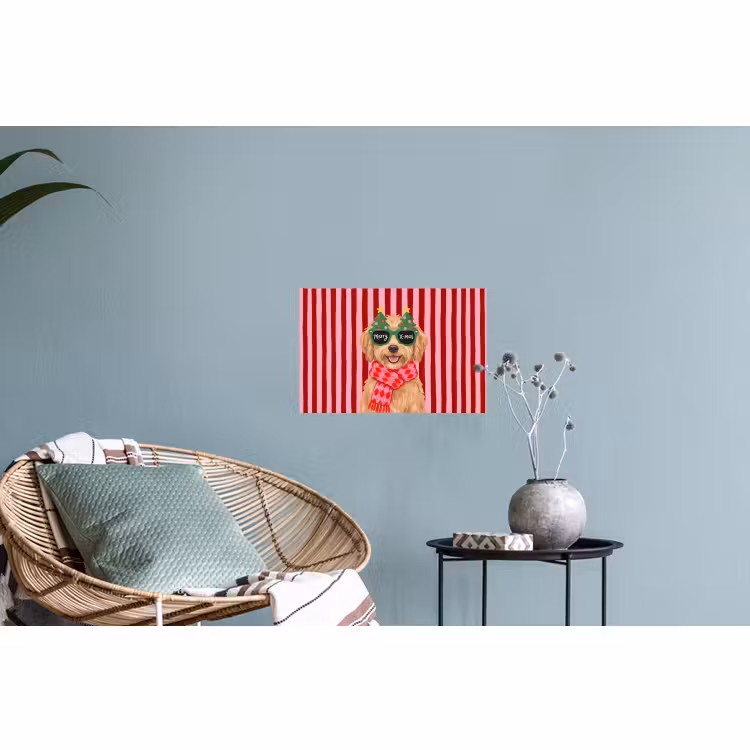 Muursticker - Hond - Kerst - Rood — 4