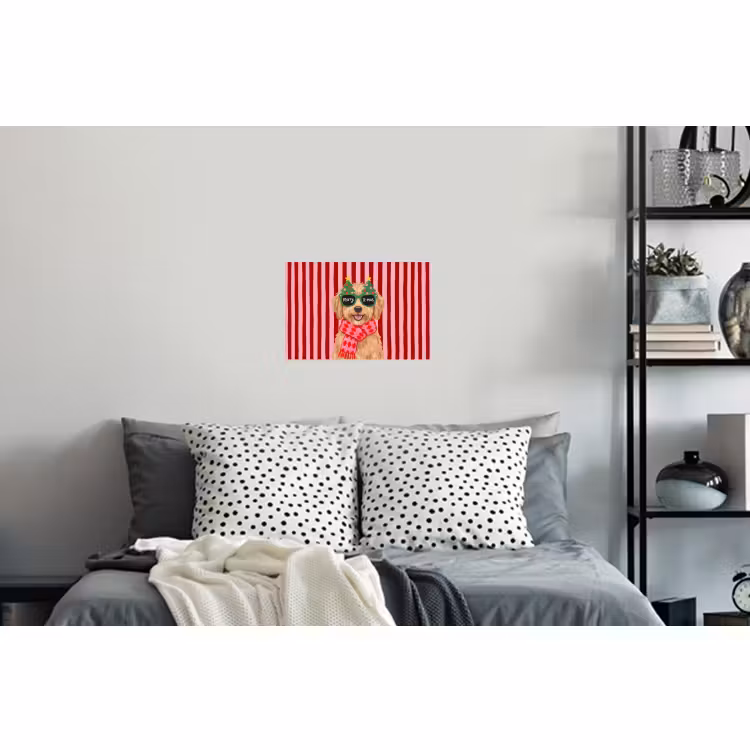 Muursticker - Hond - Kerst - Rood — 5