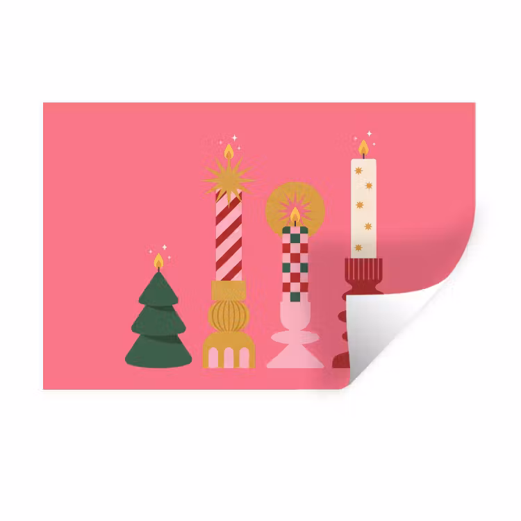 Muursticker - Kaarsen - Feest - Roze — 1