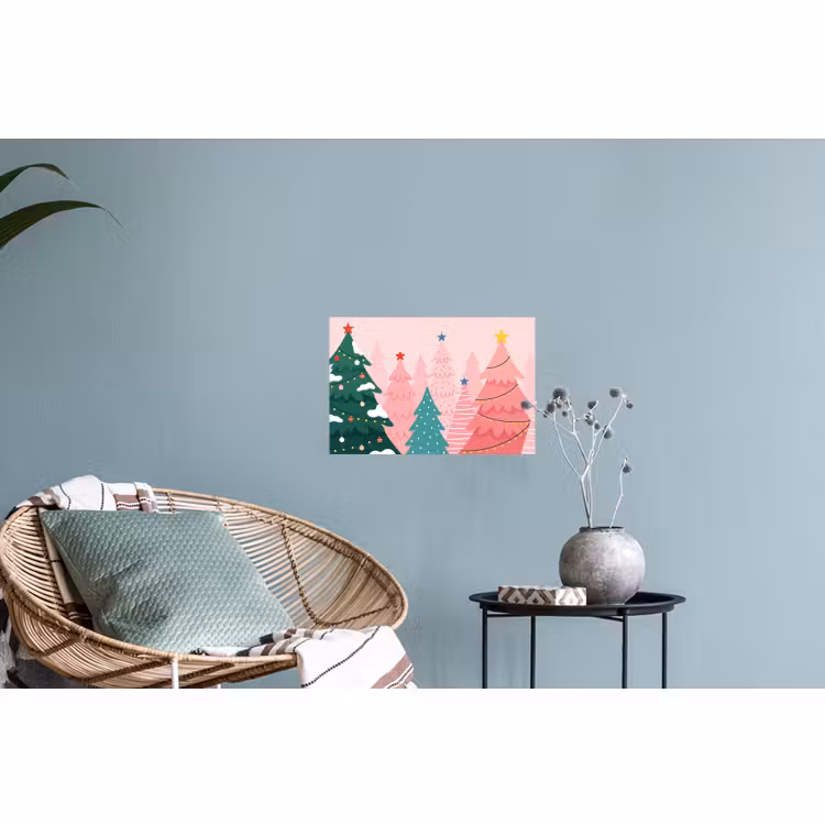 Muursticker - Kerstbomen - Illustratie - Roze — 4