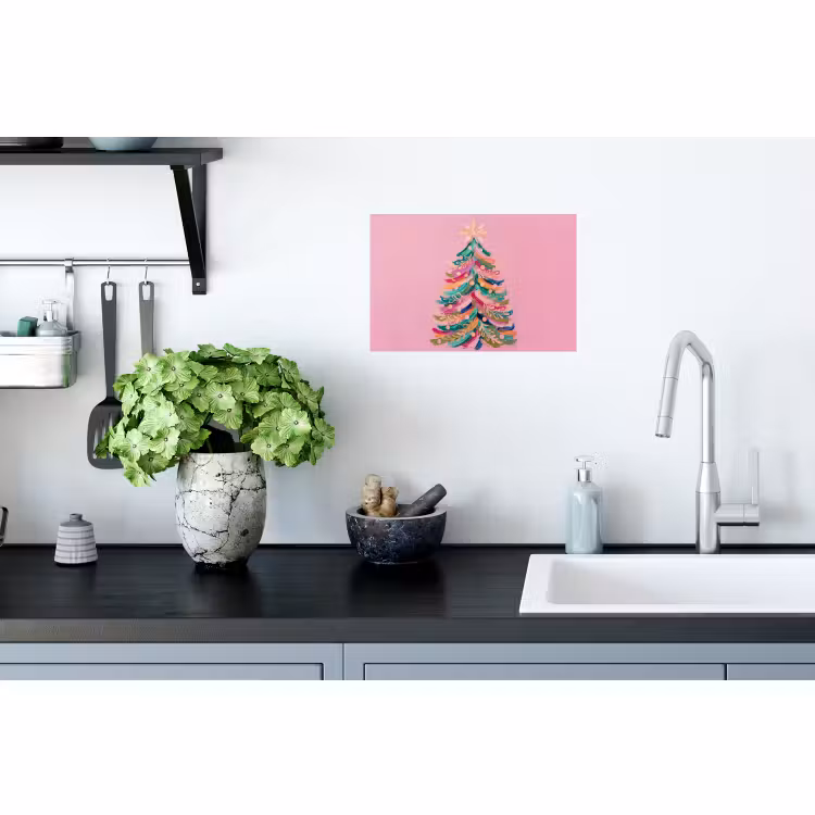 Muursticker - Kerstboom - Abstract - Kleurrijk — 2