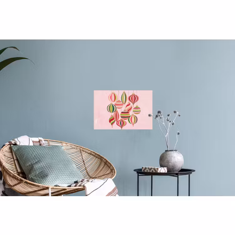 Muursticker - Kerstversiering - Gestreept - Roze — 4