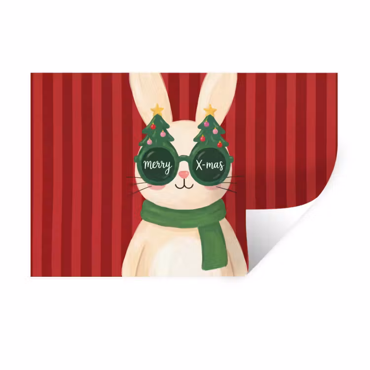 Muursticker - Konijn - Kerst - Dieren — 1