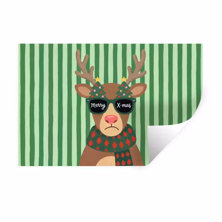 Muursticker - Rendier - Kerst - Illustratie — 1