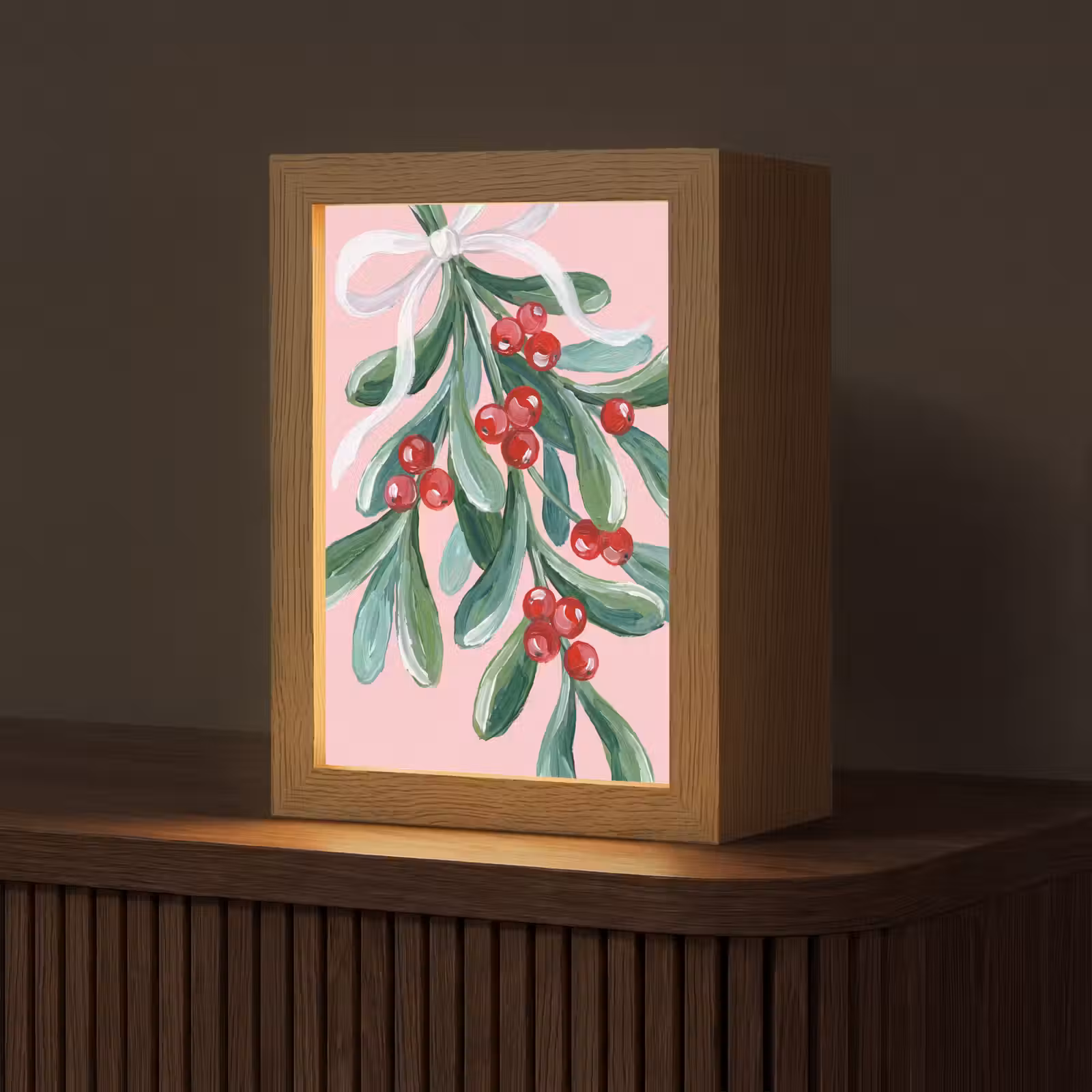 Gepersonaliseerd Lightbox - Plant - Kerst - Roze — 1