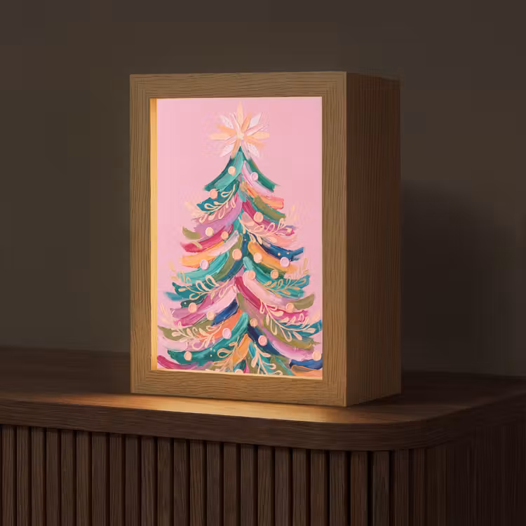 Gepersonaliseerd Lightbox - Kerstboom - Abstract - Kleurrijk — 1