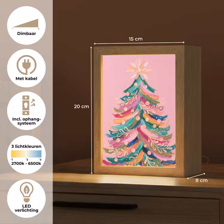 Gepersonaliseerd Lightbox - Kerstboom - Abstract - Kleurrijk — 7