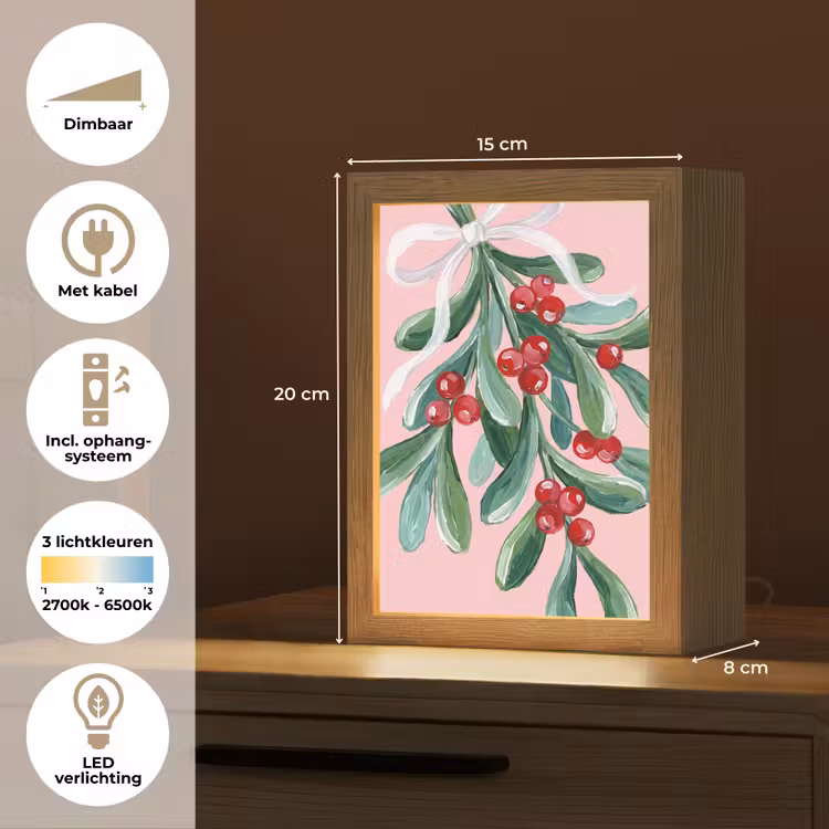 Gepersonaliseerd Lightbox - Plant - Kerst - Roze — 7