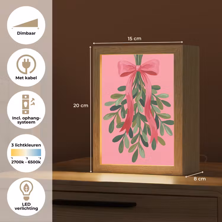 Gepersonaliseerd Lightbox - Plant - Lint - Roze — 7
