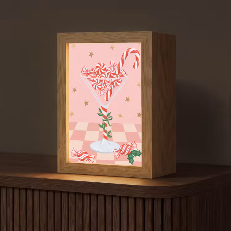 Gepersonaliseerd Lightbox - Snoep - Glas - Roze — 1