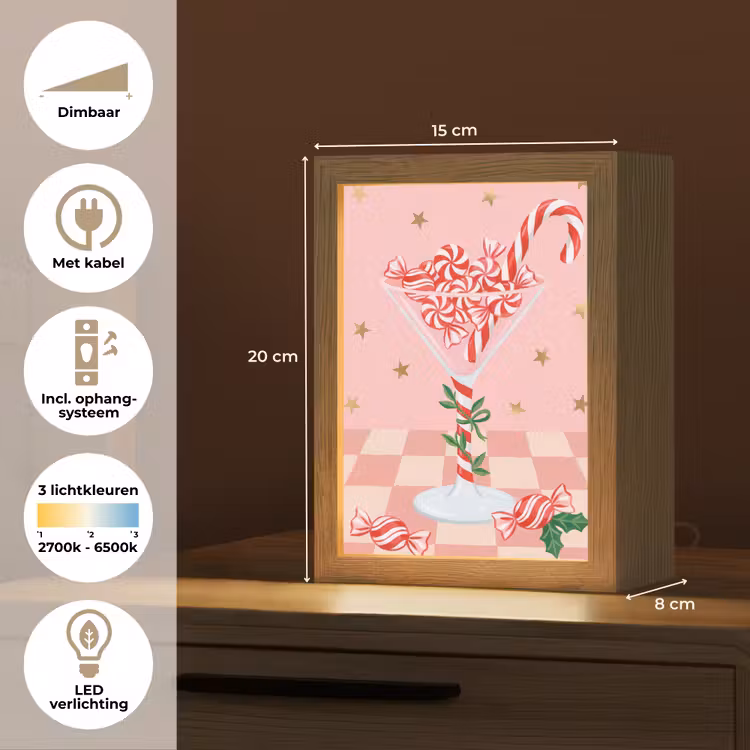 Gepersonaliseerd Lightbox - Snoep - Glas - Roze — 7