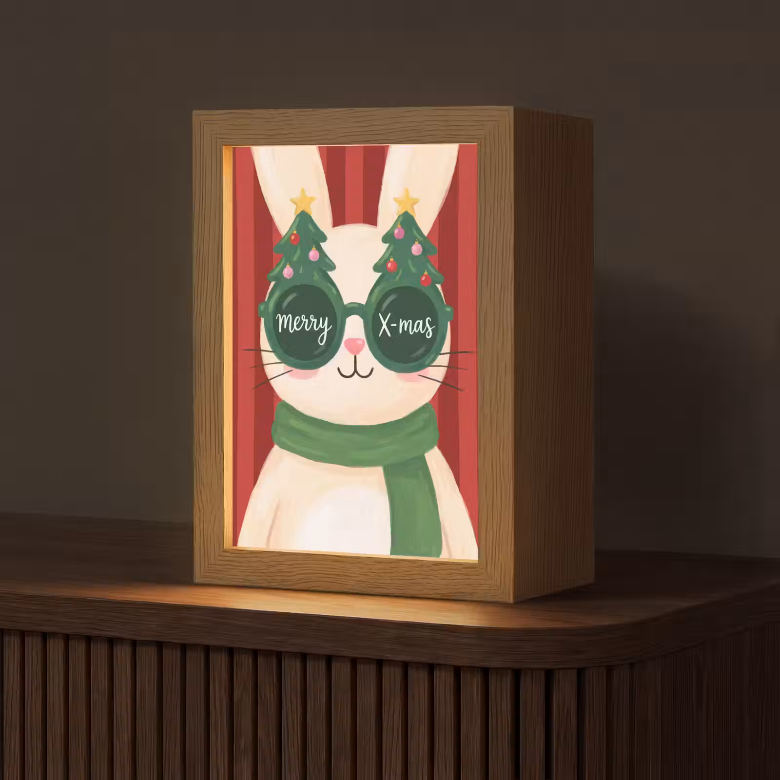 Gepersonaliseerd Lightbox - Konijn - Kerst - Dieren — 1
