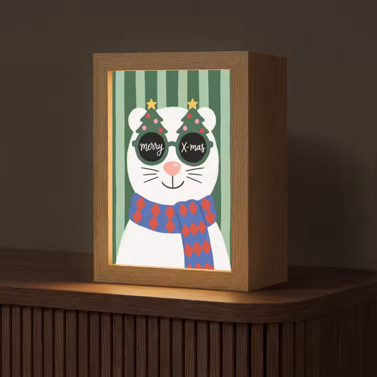 Gepersonaliseerd Lightbox - Dier - Winter - Cartoon — 1