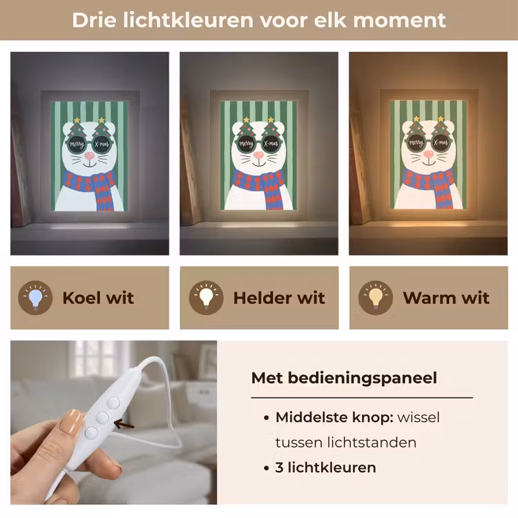 Gepersonaliseerd Lightbox - Dier - Winter - Cartoon — 6