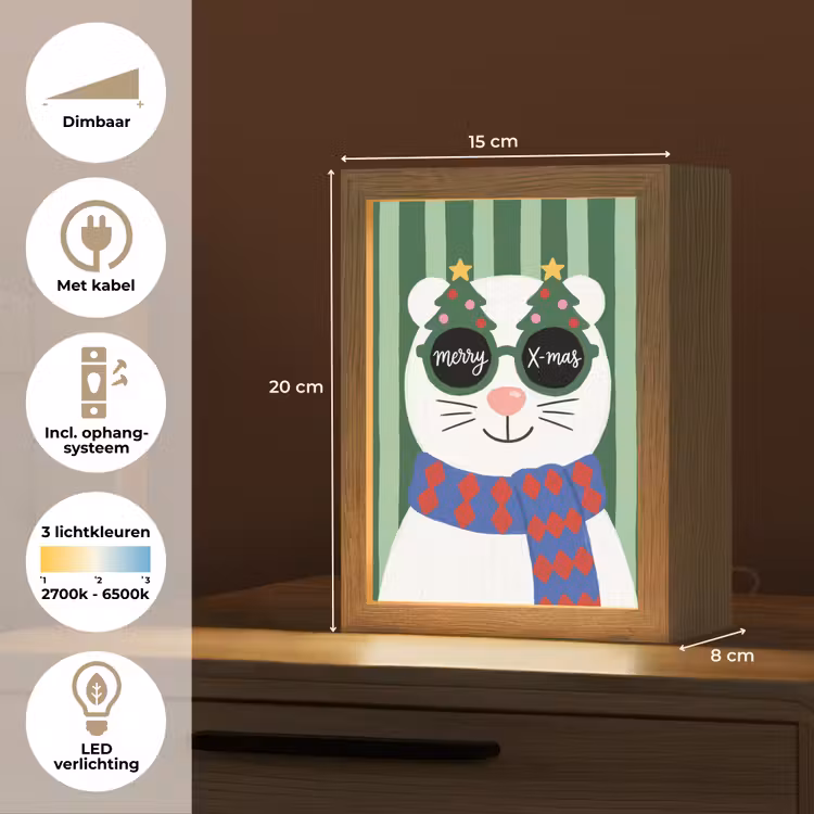 Gepersonaliseerd Lightbox - Dier - Winter - Cartoon — 7