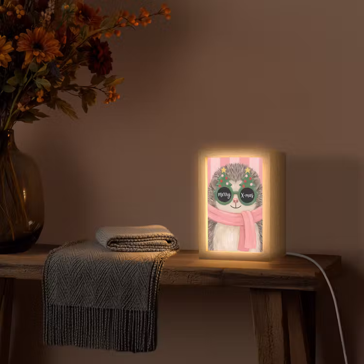 Gepersonaliseerd Lightbox - Egel - Kerst - Illustratie — 3