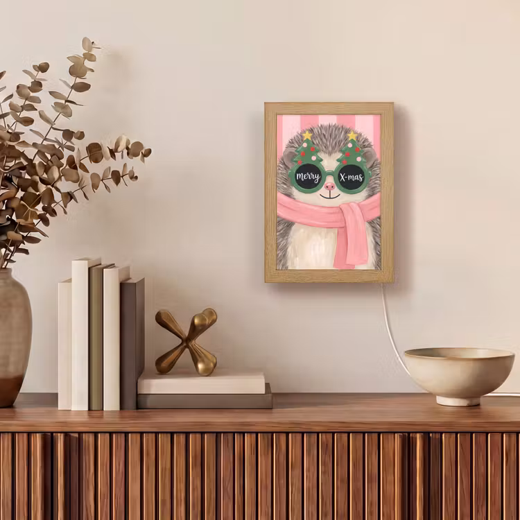 Gepersonaliseerd Lightbox - Egel - Kerst - Illustratie — 4