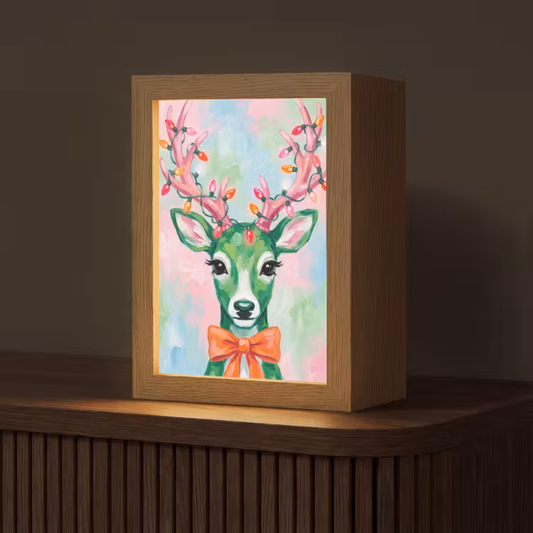 Gepersonaliseerd Lightbox - Hert - Kerst - Dieren — 1