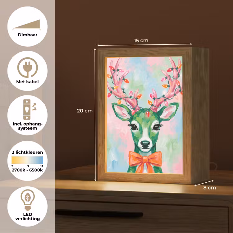 Gepersonaliseerd Lightbox - Hert - Kerst - Dieren — 7