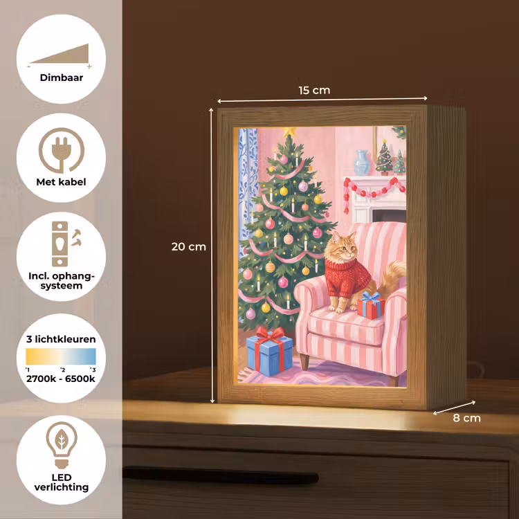 Gepersonaliseerd Lightbox - Kat - Kerst - Interieur — 7
