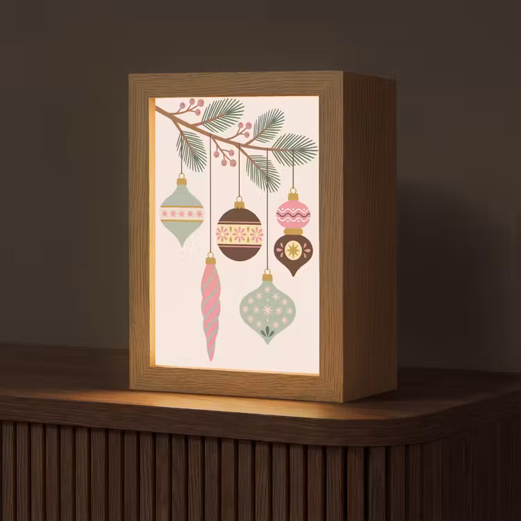 Gepersonaliseerd Lightbox - Kerst - Ornamenten - Tak — 1
