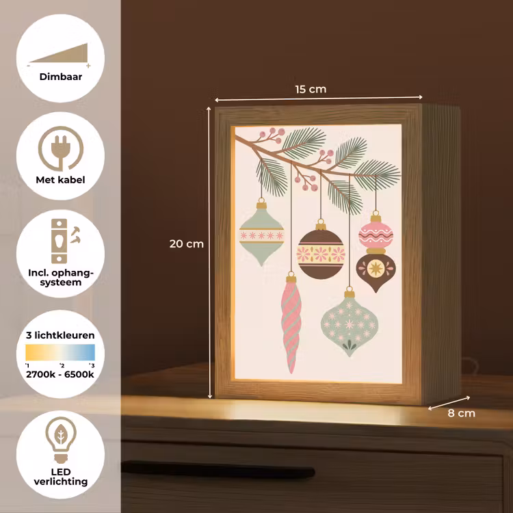 Gepersonaliseerd Lightbox - Kerst - Ornamenten - Tak — 7