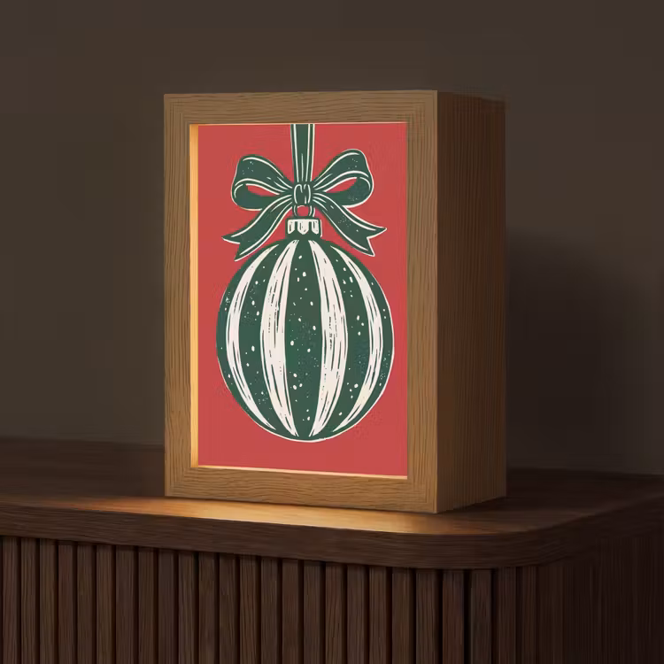 Gepersonaliseerd Lightbox - Kerstbal - Kerst - Rood — 1