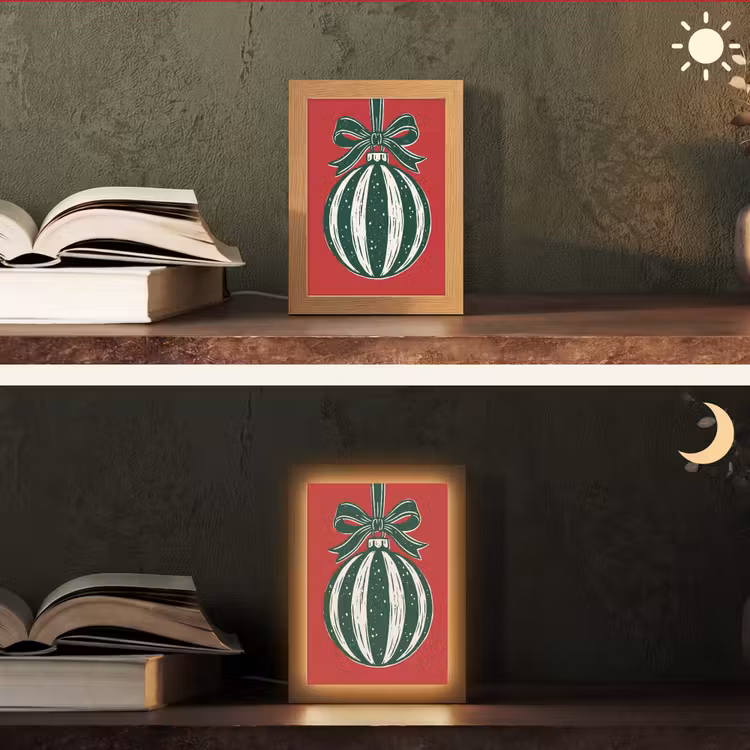 Gepersonaliseerd Lightbox - Kerstbal - Kerst - Rood — 5
