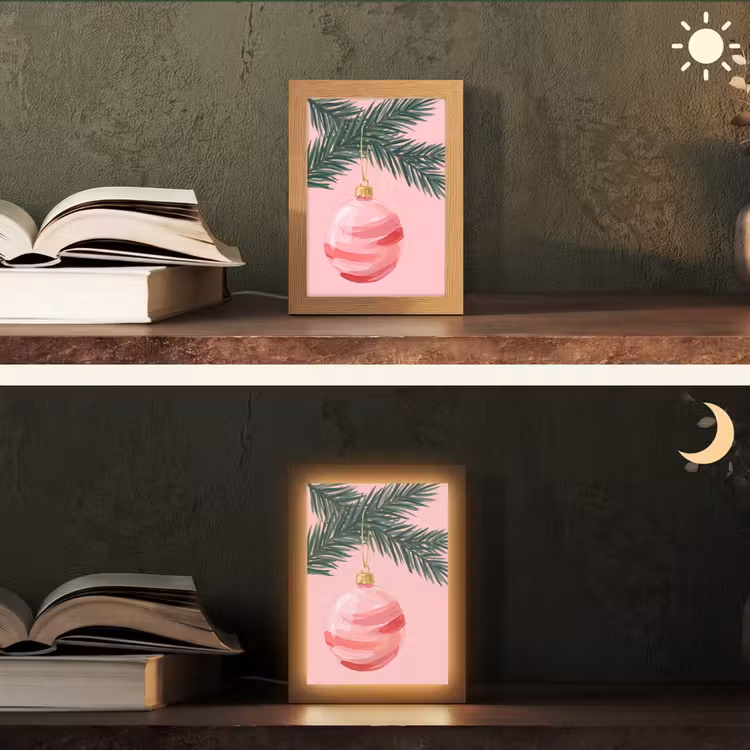 Gepersonaliseerd Lightbox - Kerstbal - Roze - Kerst — 5
