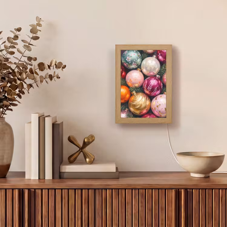 Gepersonaliseerd Lightbox - Kerstballen - Kleurrijk - Feest — 4