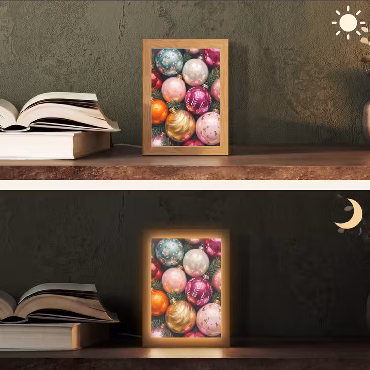 Gepersonaliseerd Lightbox - Kerstballen - Kleurrijk - Feest — 5