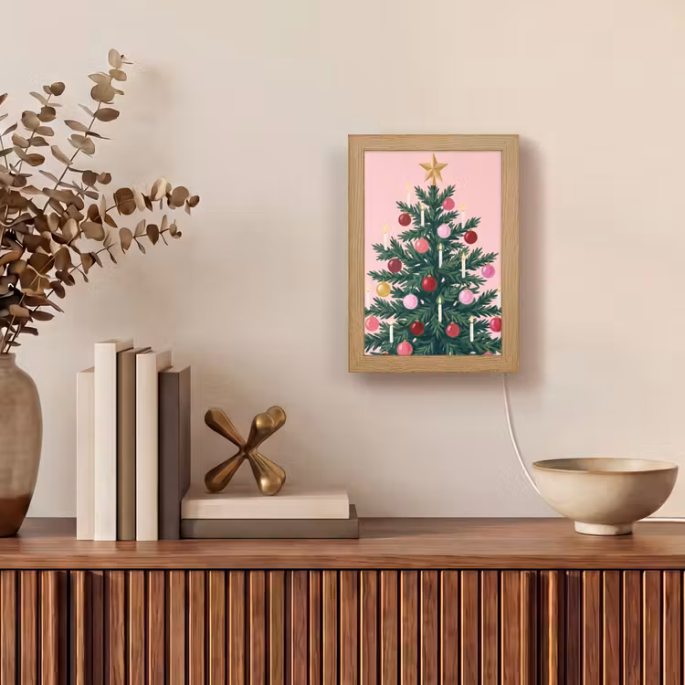 Gepersonaliseerd Lightbox - Kerstboom - Kerst - Roze — 4