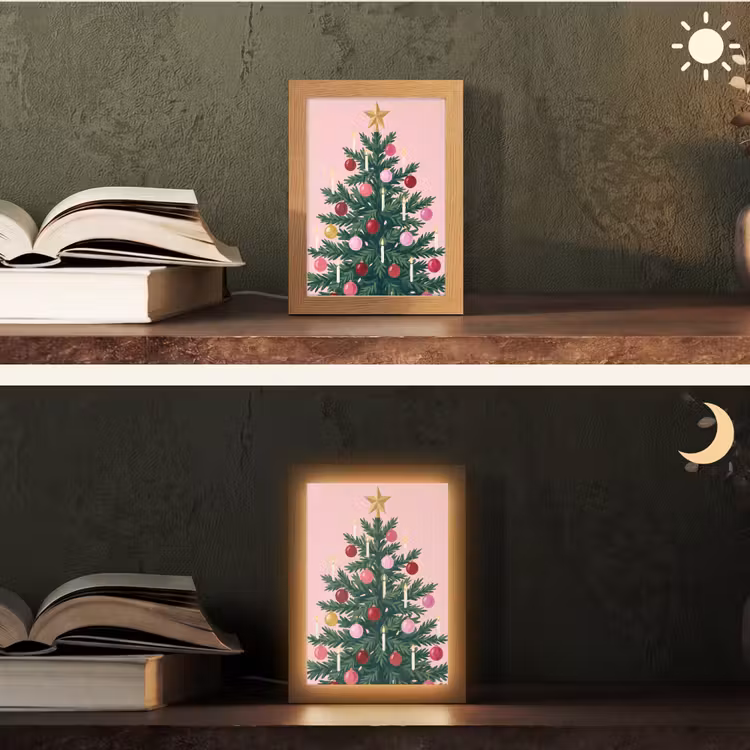 Gepersonaliseerd Lightbox - Kerstboom - Kerst - Roze — 5