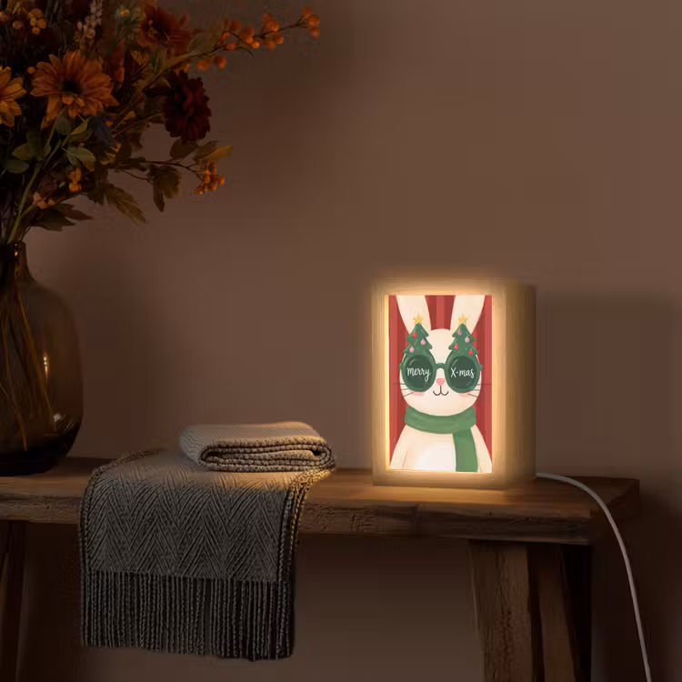 Gepersonaliseerd Lightbox - Konijn - Kerst - Dieren — 3