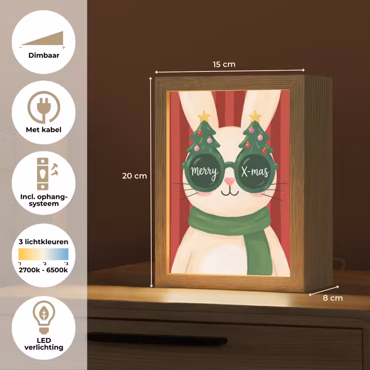 Gepersonaliseerd Lightbox - Konijn - Kerst - Dieren — 7