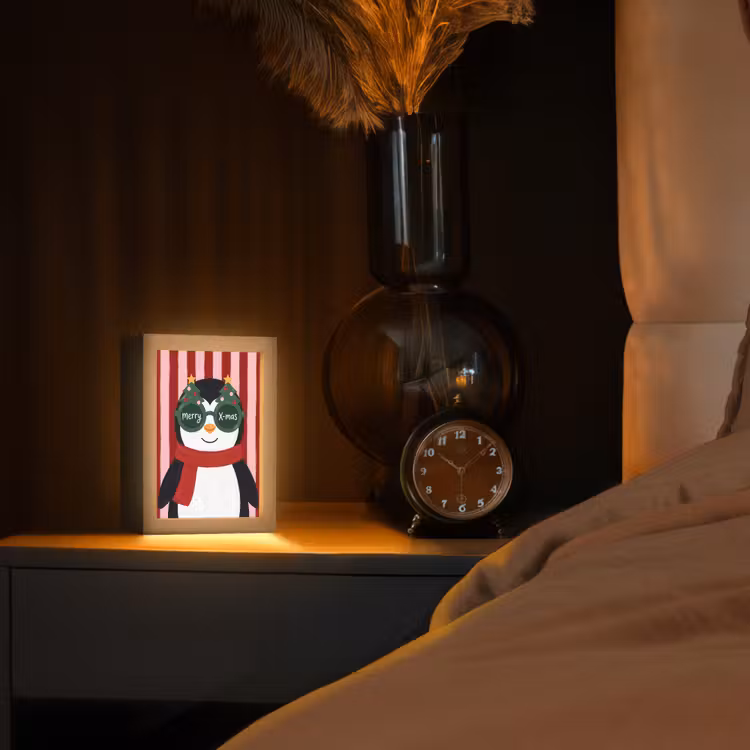 Gepersonaliseerd Lightbox - Pinguïn - Kerst - Illustratie — 2