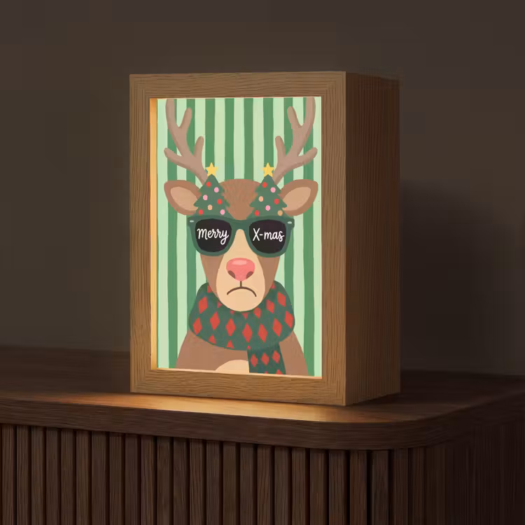Gepersonaliseerd Lightbox - Rendier - Kerst - Illustratie — 1