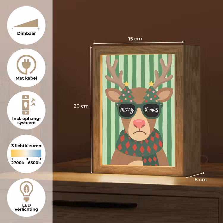 Gepersonaliseerd Lightbox - Rendier - Kerst - Illustratie — 7